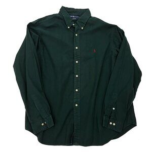 Ralph Lauren Christmas Holiday Photos Green Long Sleeve Shirt Mens XXL 2XL 18